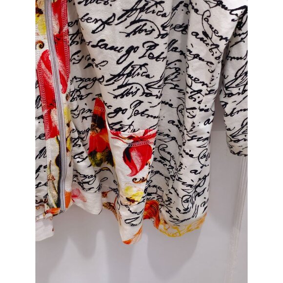 T/O Thomas & Olivia Women's 1XL Zip Up Jacket Handwriting Artsy Art2Wear Boho - Picture 15 of 15